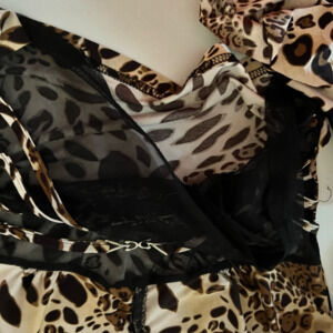 Beautiful lace and animal print blouse